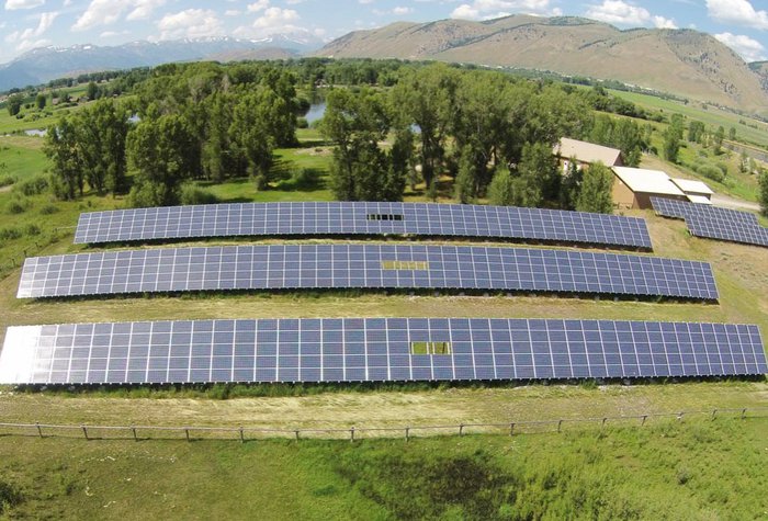 Town of Jackson waste water works solar array installation by Creative Energies.