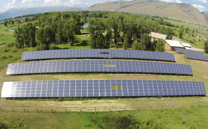 Town of Jackson waste water works solar array installation by Creative Energies.